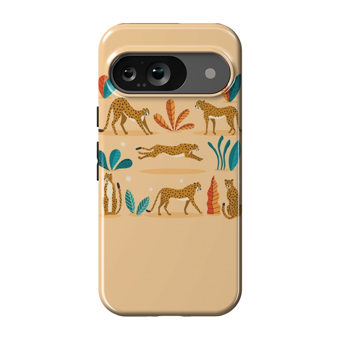 Pixel 9 StrongFit Cheetahs beige by Jelena Obradovic