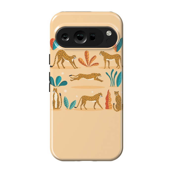 Pixel 9 pro StrongFit Cheetahs beige by Jelena Obradovic