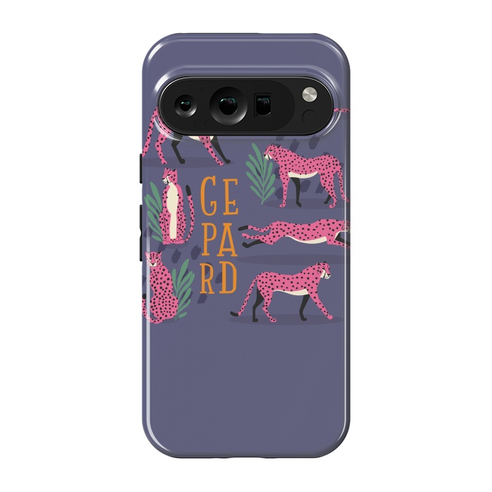 Pixel 9 pro StrongFit Cheetahs on purple by Jelena Obradovic