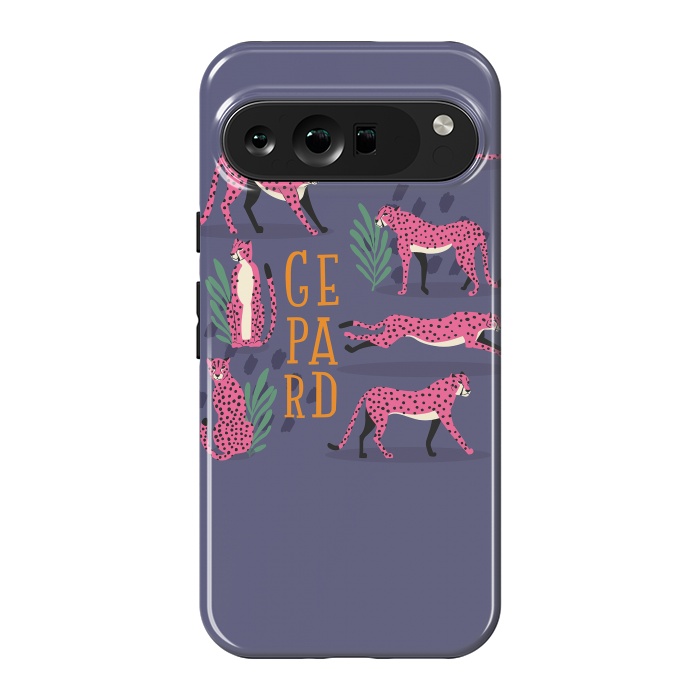 Pixel 9 Pro XL StrongFit Cheetahs on purple by Jelena Obradovic