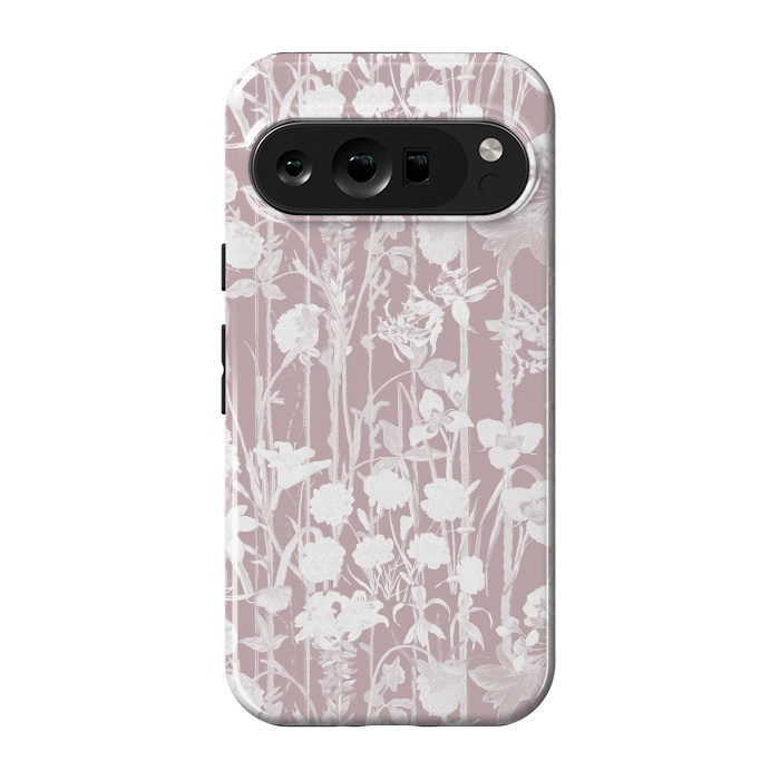 Pixel 9 pro StrongFit Dusty pink botanical flower garden by Oana 