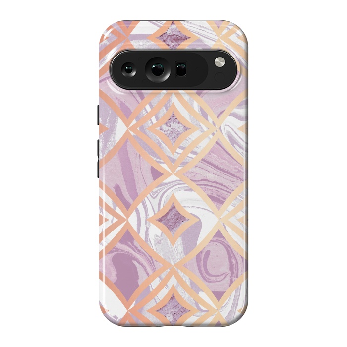 Pixel 9 Pro XL StrongFit Elegant pink rose gold marble tiles by Oana 