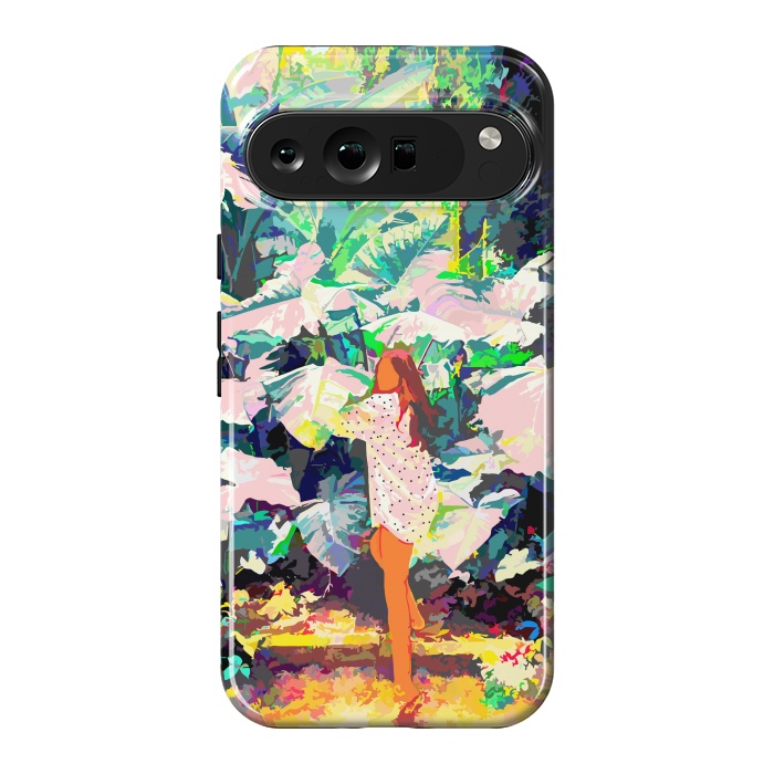 Pixel 9 Pro XL StrongFit Live Quietly In a Corner Of Nature, Modern Bohemian Woman Jungle Forest Eclectic Painting by Uma Prabhakar Gokhale