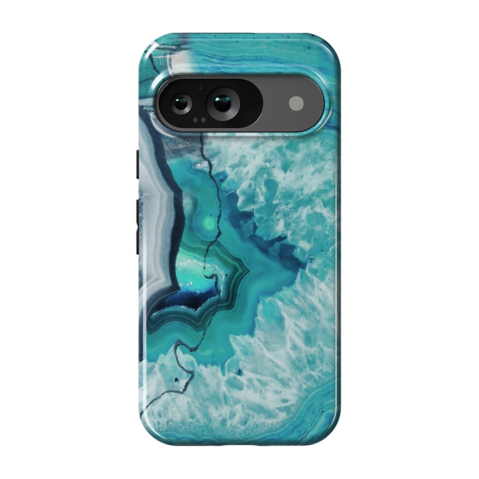 Pixel 9 StrongFit Turquoise agate geode marble by Oana 