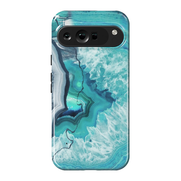 Pixel 9 Pro XL StrongFit Turquoise agate geode marble by Oana 