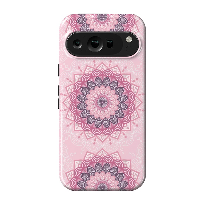 Pixel 9 pro StrongFit Pink white mandalas by Jms