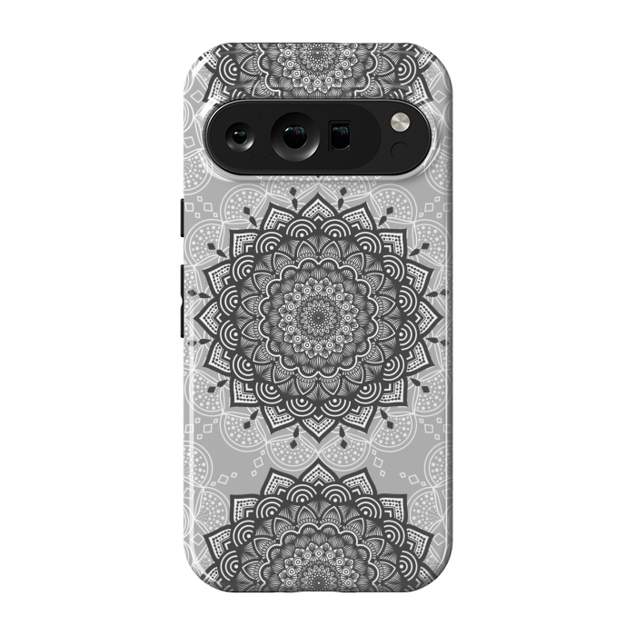 Pixel 9 pro StrongFit Black gray mandalas by Jms