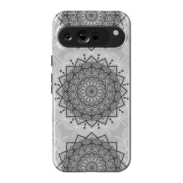 Pixel 9 Pro XL StrongFit Black gray mandalas by Jms