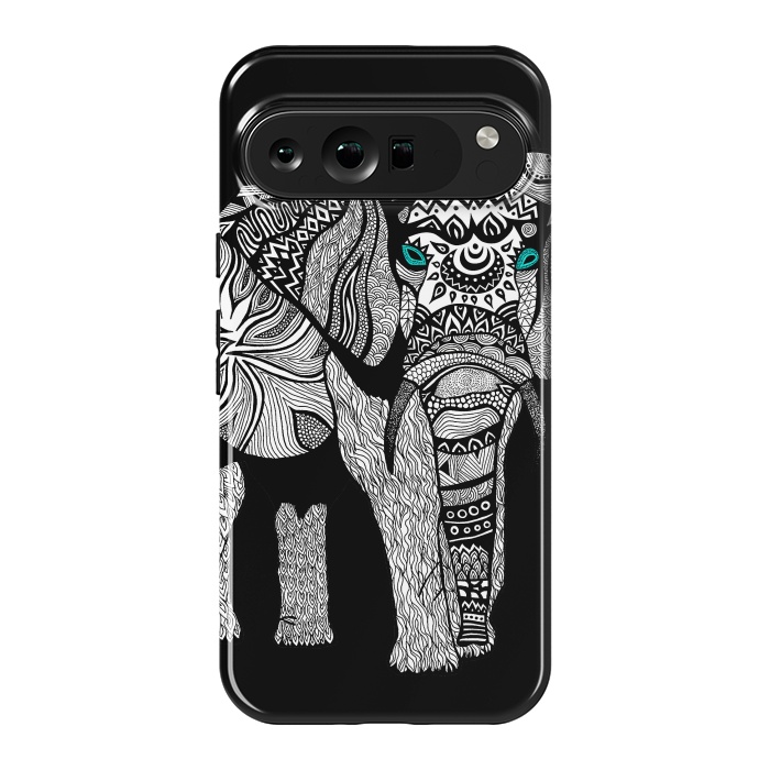 Pixel 9 Pro XL StrongFit Elephant of Namibia B n W by Pom Graphic Design