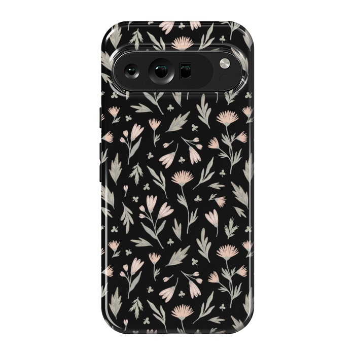 Pixel 9 Pro XL StrongFit delicate flowers on a black by Alena Ganzhela