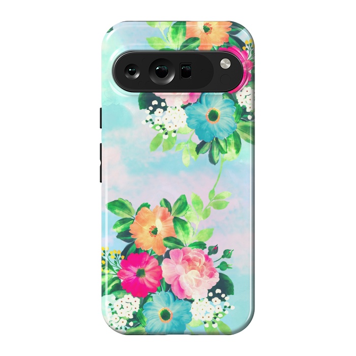 Pixel 9 Pro XL StrongFit Girly Vintage Roses Floral Watercolor Paint by InovArts