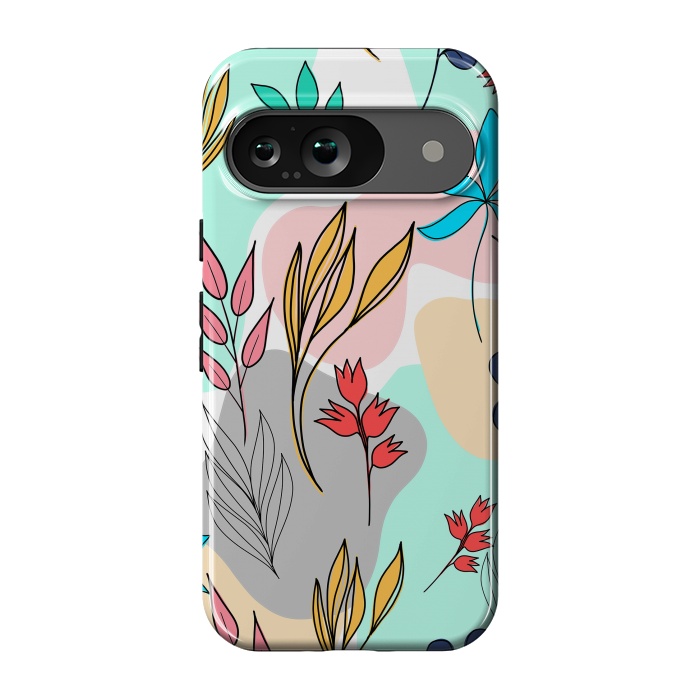 Pixel 9 StrongFit Trendy colorful leaves hand drawn cute illustration by InovArts