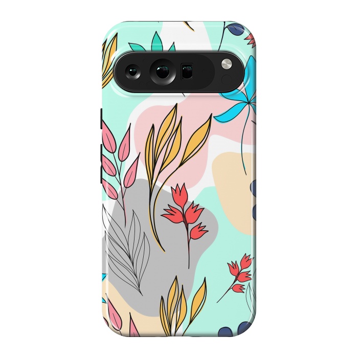 Pixel 9 Pro XL StrongFit Trendy colorful leaves hand drawn cute illustration by InovArts