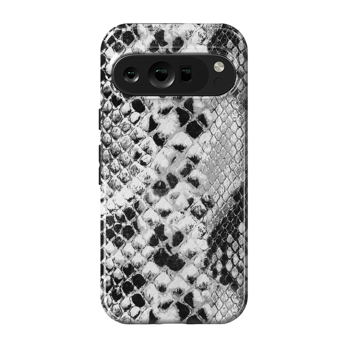 Pixel 9 pro StrongFit Black and grey grungy snake skin pattern by Oana 