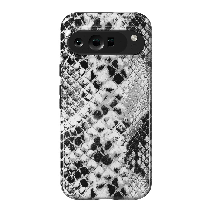 Pixel 9 Pro XL StrongFit Black and grey grungy snake skin pattern by Oana 