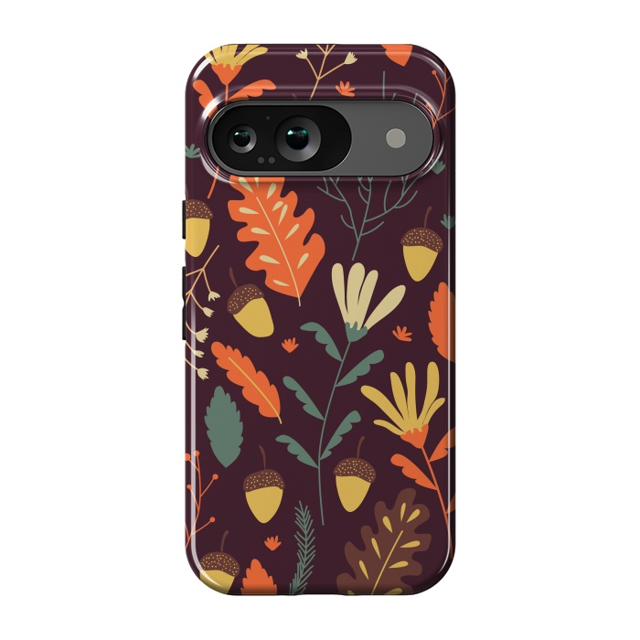 Pixel 9 StrongFit Autumn Pattern With Red and Orange Leaves by ArtsCase