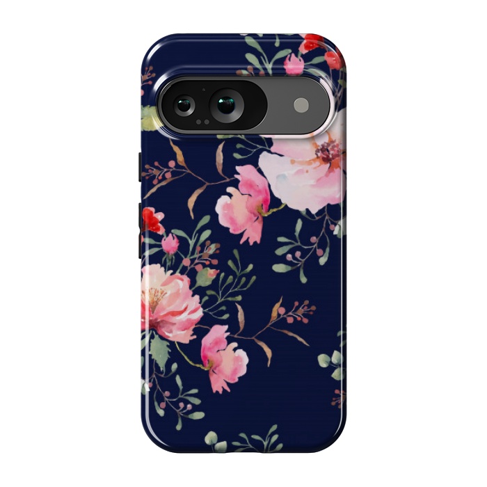 Pixel 9 StrongFit blue pink floral pattern 4 by MALLIKA