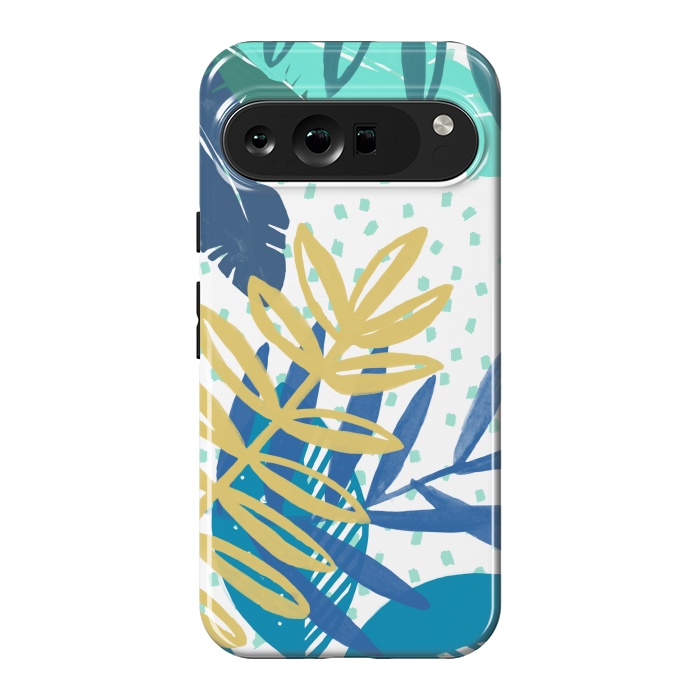 Pixel 9 Pro XL StrongFit Spotted modern tropical leaves by Oana 