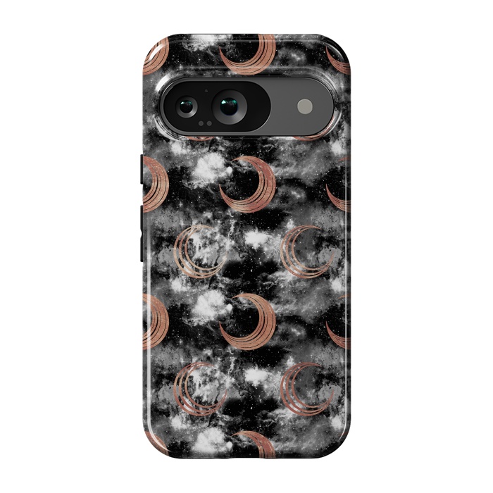 Pixel 9 StrongFit Copper moon on cloudy night sky by Oana 