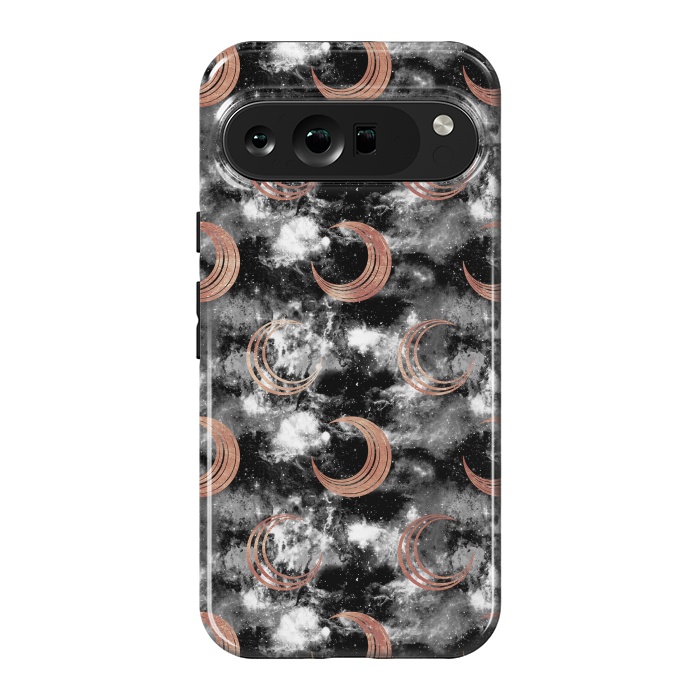 Pixel 9 Pro XL StrongFit Copper moon on cloudy night sky by Oana 