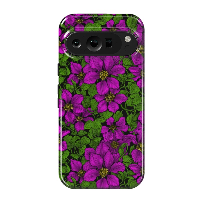 Pixel 9 pro StrongFit Pink Clematis vine by Katerina Kirilova