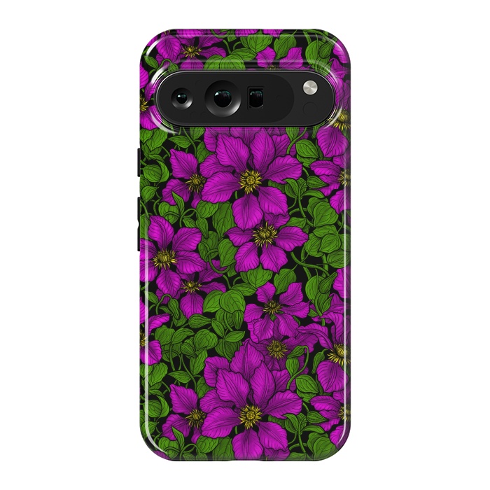 Pixel 9 Pro XL StrongFit Pink Clematis vine by Katerina Kirilova