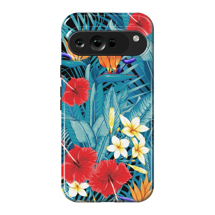 Pixel 9 Pro XL StrongFit Tropical Flowers Hibiscus Frangipani Heliconias by ArtsCase