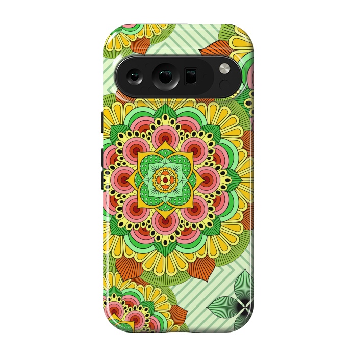 Pixel 9 pro StrongFit Mandala African Zen Floral Ethnic Art Textile by ArtsCase