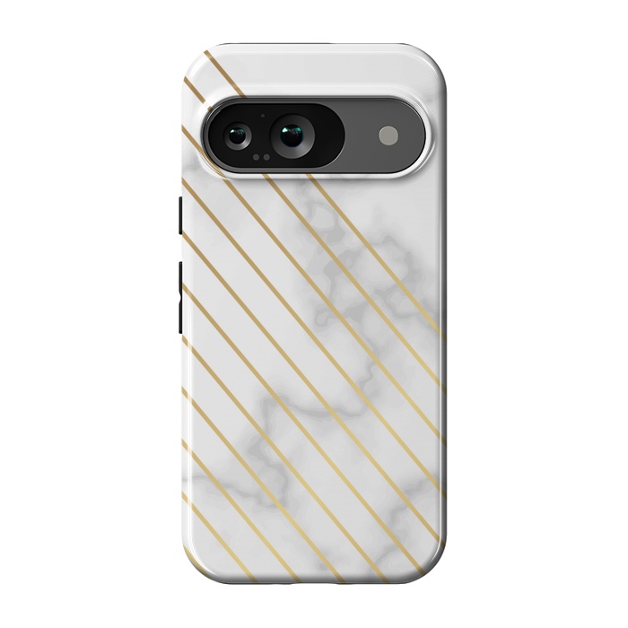 Pixel 9 StrongFit Modern Marble Design Pink and Gray by ArtsCase