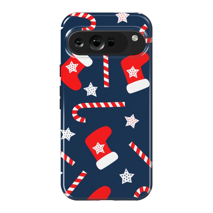 Pixel 9 Pro XL StrongFit Seamless Christmas Pattern with Xmas Socks by ArtsCase