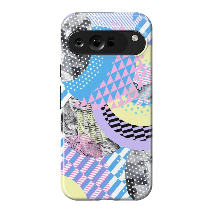 Pixel 9 Pro XL StrongFit Multicoloured playful pop-art collage by Oana 