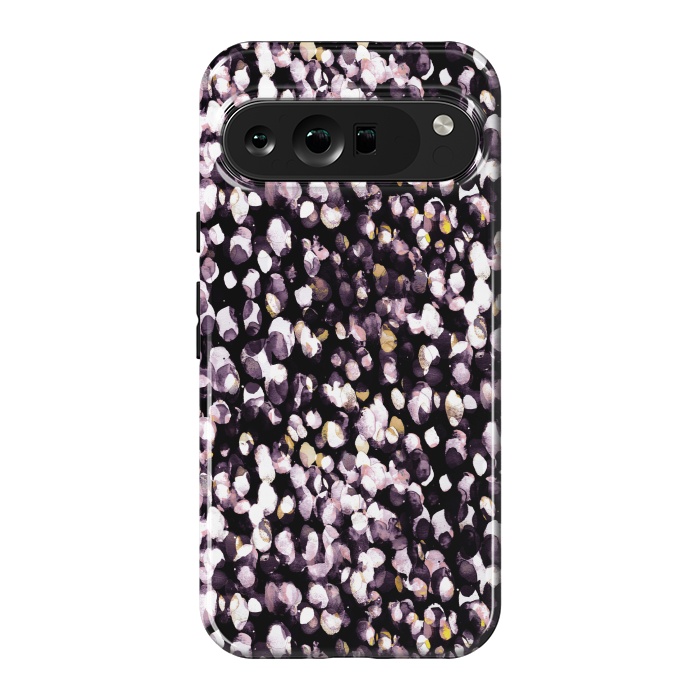 Pixel 9 Pro XL StrongFit Black pink watercolor spots by Oana 