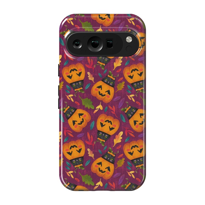 Pixel 9 pro StrongFit Pumpkin Kitty by Noonday Design