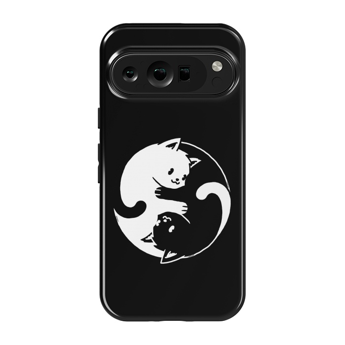 Pixel 9 pro StrongFit Yin Yang Cat Black & White by Vó Maria