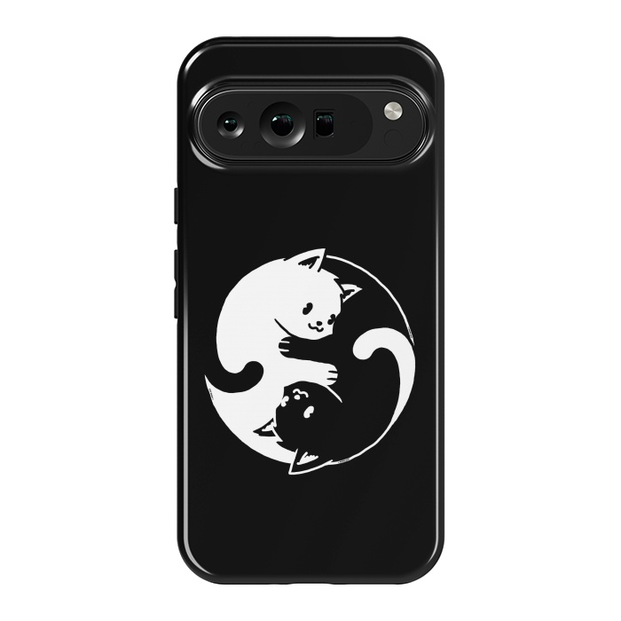 Pixel 9 Pro XL StrongFit Yin Yang Cat Black & White by Vó Maria