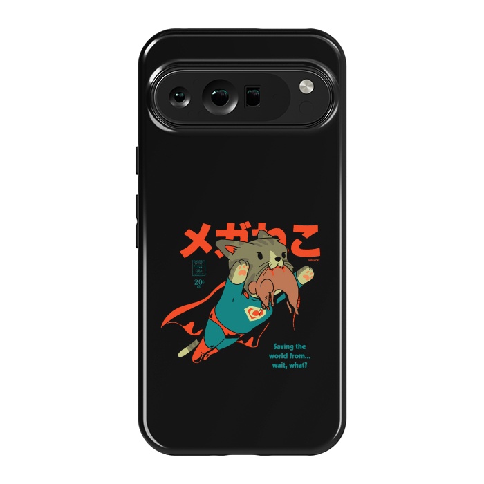 Pixel 9 Pro XL StrongFit SupaCat - Kitty Cat Super Hero by Vó Maria