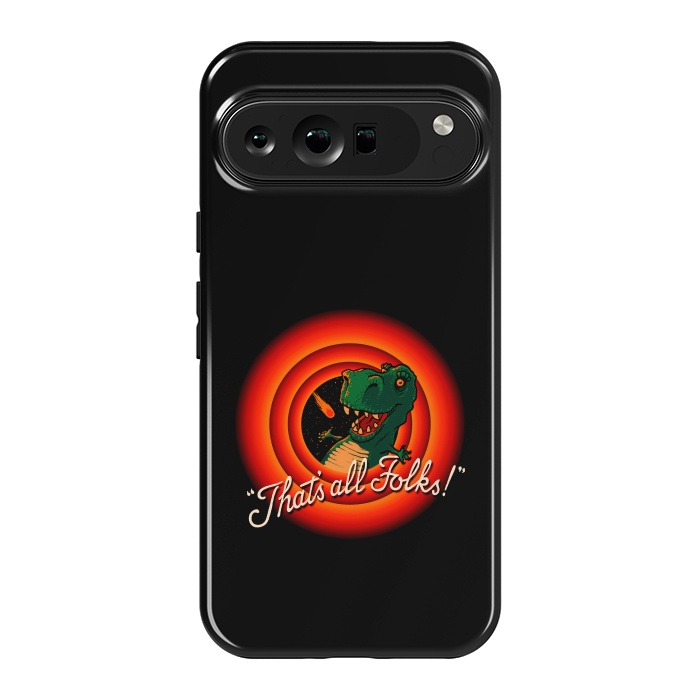 Pixel 9 Pro XL StrongFit That's All Folks - T-Rex Dinosaur Extinction by Vó Maria