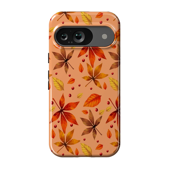 Pixel 9 StrongFit metallic autumn fall leaves by MALLIKA