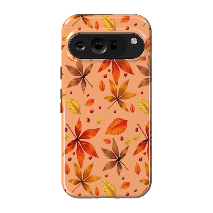 Pixel 9 pro StrongFit metallic autumn fall leaves by MALLIKA