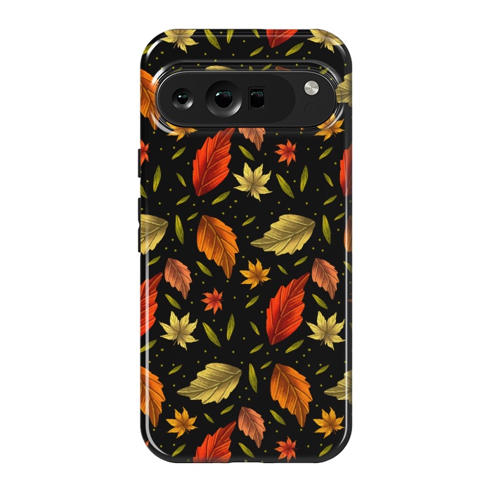 Pixel 9 Pro XL StrongFit METALLIC AUTUMN LEAVES PATTERN by MALLIKA