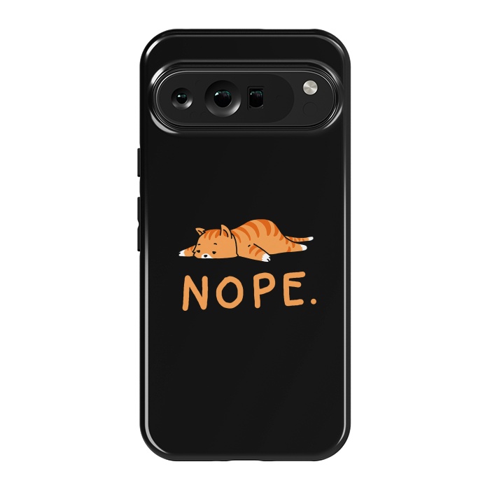 Pixel 9 Pro XL StrongFit Nope Lazy Cat Caramel  by Vó Maria