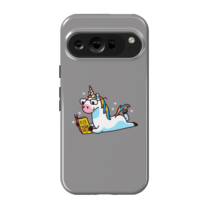 Pixel 9 pro StrongFit Unicorn Reading Book Believe in Yourself Floor by Vó Maria