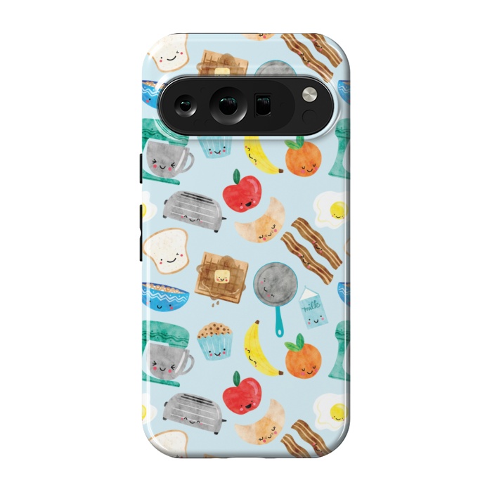 Pixel 9 pro StrongFit Happy and Cute Breakfast Foods by Noonday Design