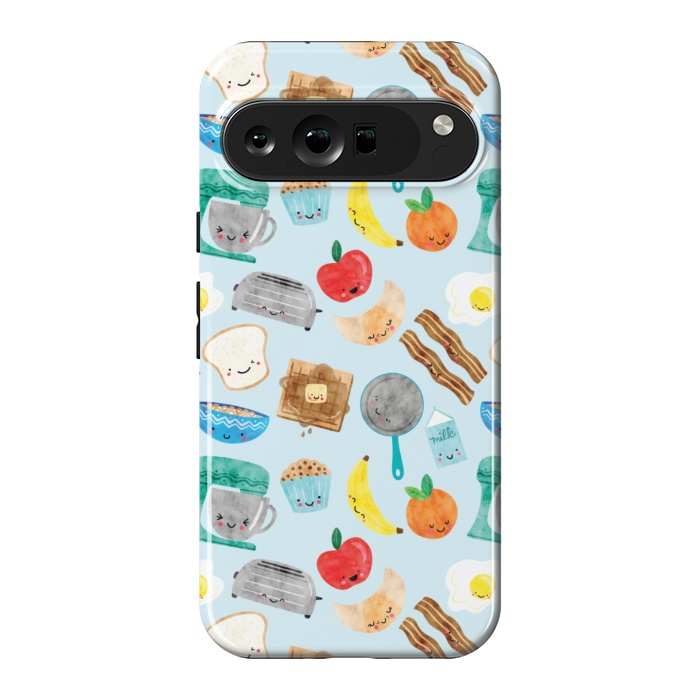 Pixel 9 Pro XL StrongFit Happy and Cute Breakfast Foods by Noonday Design