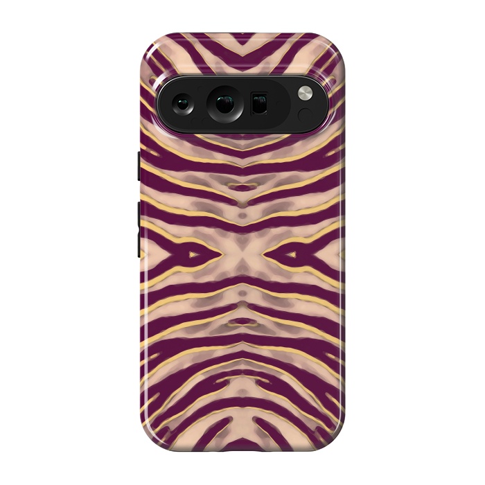 Pixel 9 pro StrongFit Tan brown tiger stripes print by Oana 