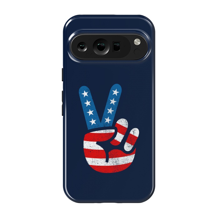 Pixel 9 pro StrongFit Peace Love Hand USA Flag Vintage Solid 2 by Vó Maria