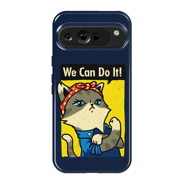 Pixel 9 Pro XL StrongFit Purrsist Cat We Can Do It by Vó Maria