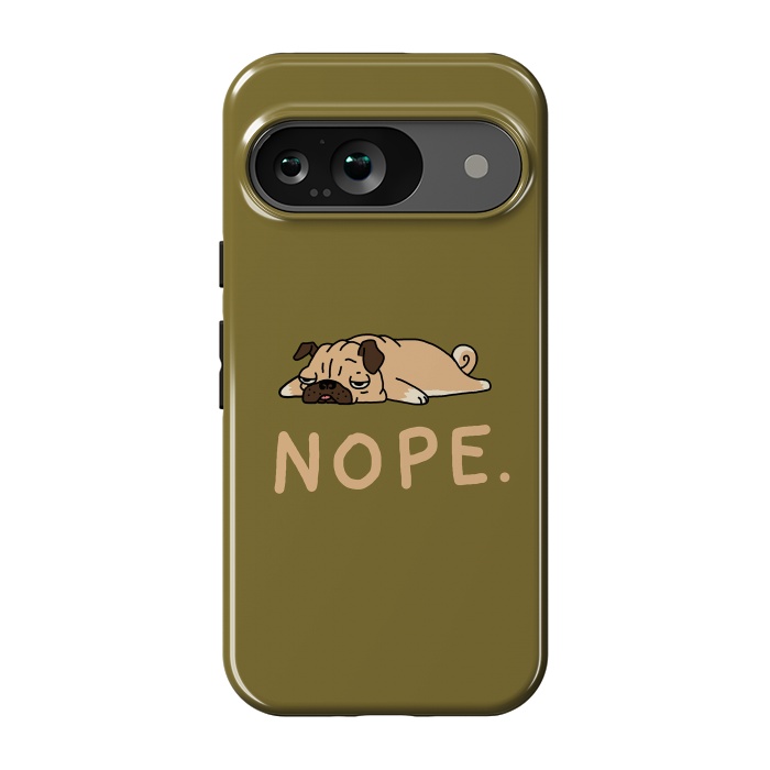 Pixel 9 StrongFit Nope Lazy Pug by Vó Maria