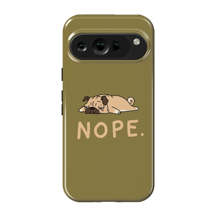 Pixel 9 pro StrongFit Nope Lazy Pug by Vó Maria