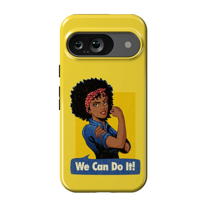 Pixel 9 StrongFit We Can Do It! Black Girl Black Queen Shirt by Vó Maria